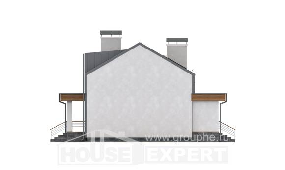 120-004-П Проект двухэтажного дома с мансардным этажом, современный дом из керамзитобетонных блоков Пермь, House Expert