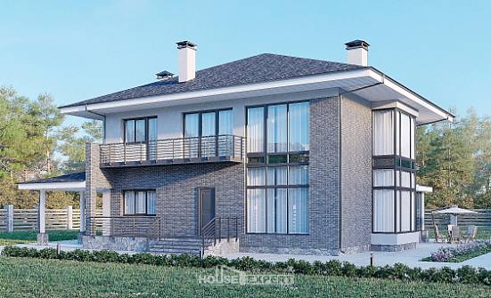250-004-Л Проект двухэтажного дома, красивый загородный дом из теплоблока Чердынь | Проекты домов от House Expert