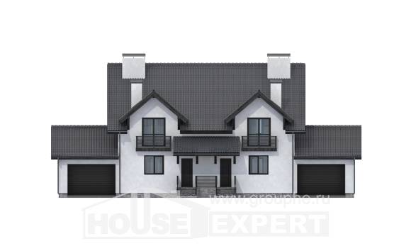 290-003-П Проект двухэтажного дома мансардный этаж, просторный загородный дом из арболита Пермь, House Expert
