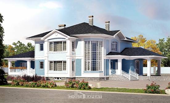 620-001-П Проект трехэтажного дома и гаражом, классический коттедж из твинблока, Чайковский