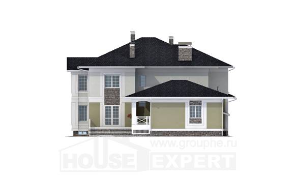 620-001-Л Проект трехэтажного дома, гараж, красивый дом из твинблока Оса, House Expert