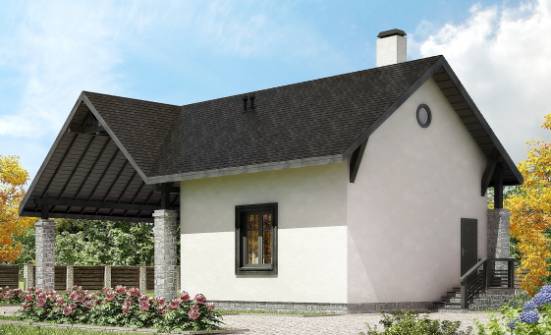 060-001-П Проект двухэтажного дома с мансардой, гараж, доступный коттедж из арболита Березники | Проекты домов от House Expert