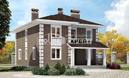 185-002-П Проект двухэтажного дома, современный загородный дом из пеноблока Соликамск, House Expert