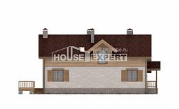 165-002-П Проект двухэтажного дома мансардный этаж, гараж, бюджетный коттедж из арболита Очер, House Expert