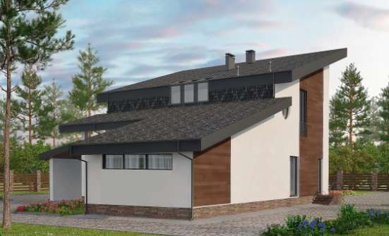 230-001-П Проект двухэтажного дома с мансардой, уютный домик из кирпича Березники | Проекты домов от House Expert