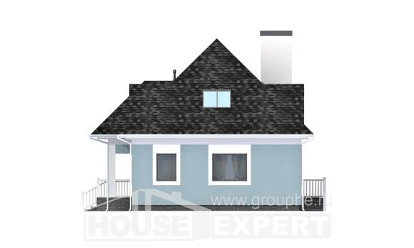 110-001-Л Проект двухэтажного дома мансардой, доступный дом из арболита Чердынь, House Expert