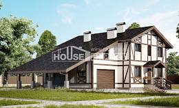 250-002-Л Проект двухэтажного дома с мансардным этажом и гаражом, просторный коттедж из кирпича Чайковский, House Expert