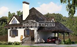 110-002-Л Проект двухэтажного дома с мансардой, гараж, компактный дом из бризолита Березники, House Expert