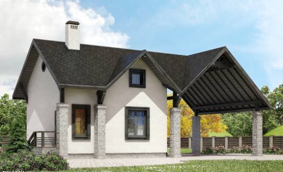 060-001-П Проект двухэтажного дома с мансардой, гараж, доступный коттедж из арболита Березники | Проекты домов от House Expert