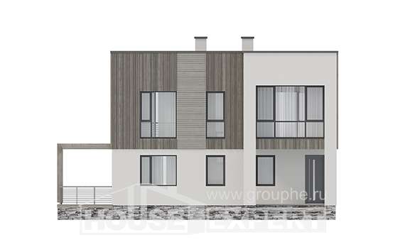 150-017-П Проект двухэтажного дома, классический коттедж из поризованных блоков, Добрянка