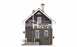 045-001-Л Проект двухэтажного дома мансардой, простой коттедж из газобетона Кунгур, House Expert