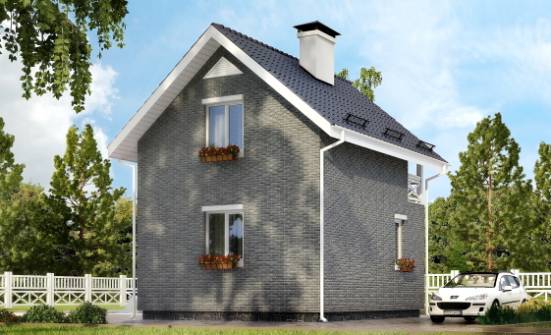 045-001-П Проект двухэтажного дома с мансардным этажом, миниатюрный коттедж из поризованных блоков Верещагино | Проекты домов от House Expert
