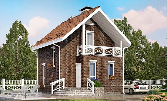 045-001-Л Проект двухэтажного дома мансардой, миниатюрный домик из поризованных блоков Краснокамск | Проекты домов от House Expert