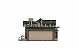 180-010-П Проект двухэтажного дома с мансардным этажом и гаражом, просторный коттедж из теплоблока Оса, House Expert