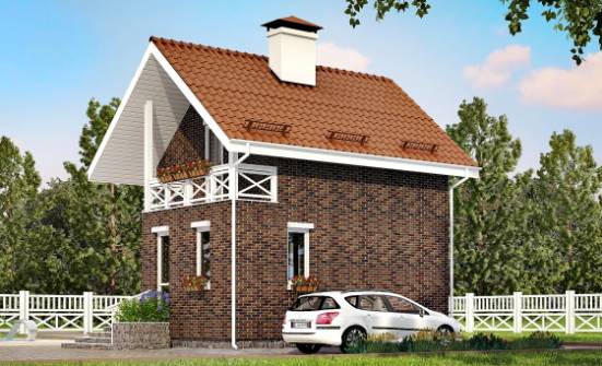 045-001-Л Проект двухэтажного дома мансардой, миниатюрный домик из поризованных блоков Краснокамск | Проекты домов от House Expert