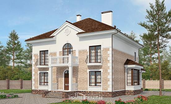 220-008-П Проект двухэтажного дома, просторный коттедж из кирпича, Верещагино