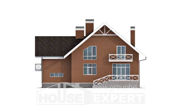 215-001-П Проект двухэтажного дома с мансардой и гаражом, просторный коттедж из керамзитобетонных блоков Березники, House Expert