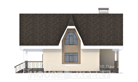 125-001-Л Проект двухэтажного дома с мансардой, скромный домик из бризолита Пермь, House Expert