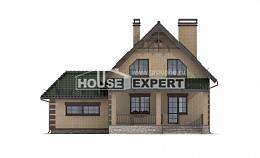 160-007-П Проект двухэтажного дома с мансардой и гаражом, бюджетный загородный дом из бризолита Оса, House Expert