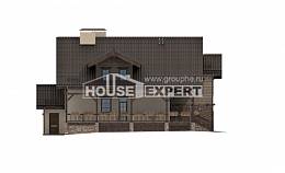 255-002-П Проект двухэтажного дома с мансардным этажом и гаражом, классический домик из арболита Оса, House Expert