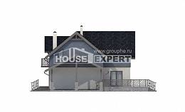 150-011-П Проект двухэтажного дома с мансардным этажом, гараж, небольшой загородный дом из газосиликатных блоков, Верещагино