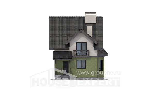 120-003-П Проект двухэтажного дома мансардный этаж, классический домик из блока Краснокамск, House Expert