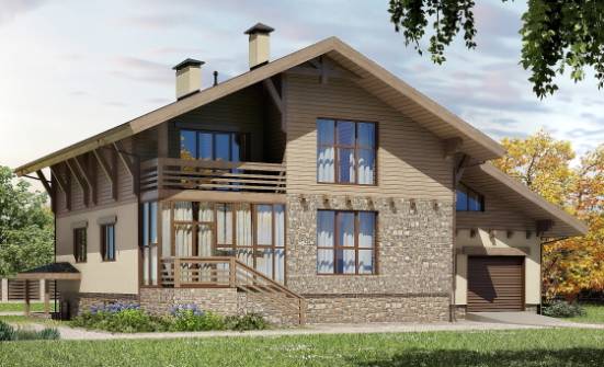 420-001-Л Проект трехэтажного дома с мансардой и гаражом, классический загородный дом из кирпича Краснокамск | Проекты домов от House Expert