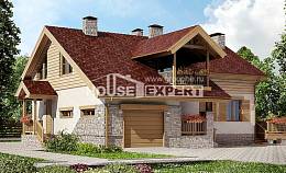 165-002-П Проект двухэтажного дома с мансардой, гараж, простой домик из бризолита Чусовой, House Expert