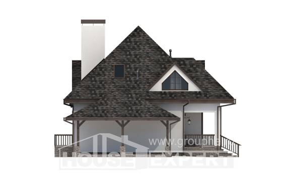 110-002-Л Проект двухэтажного дома мансардой, гараж, бюджетный дом из твинблока Краснокамск, House Expert