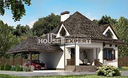 110-002-Л Проект двухэтажного дома с мансардным этажом, гараж, компактный загородный дом из блока Чайковский, House Expert