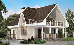 125-001-Л Проект двухэтажного дома мансардный этаж, простой домик из бризолита Чайковский, House Expert