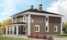 185-002-П Проект двухэтажного дома, уютный домик из бризолита Кунгур, House Expert
