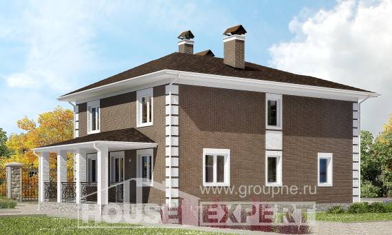 185-002-П Проект двухэтажного дома, уютный домик из бризолита Кунгур, House Expert