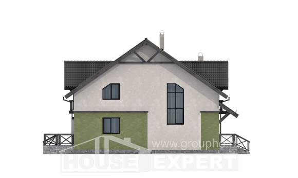 120-003-П Проект двухэтажного дома мансардой, экономичный коттедж из блока Березники, House Expert