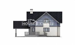 150-011-П Проект двухэтажного дома мансардой и гаражом, бюджетный домик из газобетона, Кунгур