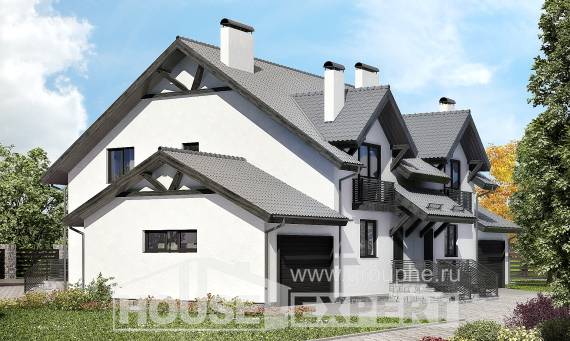 290-003-П Проект двухэтажного дома с мансардой, красивый загородный дом из поризованных блоков Чусовой, House Expert