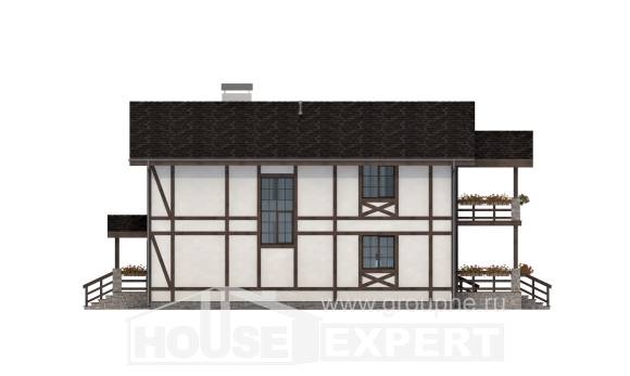 250-002-Л Проект двухэтажного дома мансардой, гараж, классический дом из кирпича Кунгур, House Expert