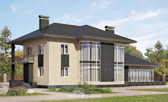 305-003-Л Проект двухэтажного дома, просторный коттедж из пеноблока Чернушка | Проекты домов от House Expert