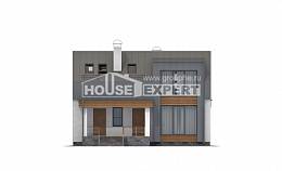 120-004-П Проект двухэтажного дома с мансардой, компактный домик из теплоблока Чернушка, House Expert