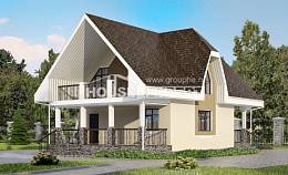 125-001-Л Проект двухэтажного дома с мансардой, красивый домик из теплоблока Чердынь, House Expert