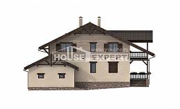 255-002-П Проект двухэтажного дома с мансардой и гаражом, красивый домик из теплоблока Оса, House Expert