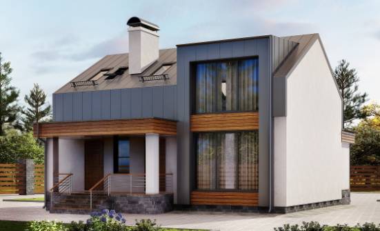 120-004-П Проект двухэтажного дома с мансардой, небольшой домик из газосиликатных блоков, Лысьва