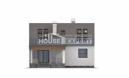 120-004-П Проект двухэтажного дома мансардный этаж, бюджетный загородный дом из поризованных блоков Лысьва, House Expert