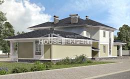 620-001-Л Проект трехэтажного дома, гараж, классический загородный дом из поризованных блоков Красновишерск, House Expert