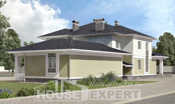 620-001-Л Проект трехэтажного дома, гараж, классический загородный дом из поризованных блоков Красновишерск, House Expert