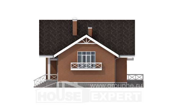 215-001-П Проект двухэтажного дома с мансардой и гаражом, красивый домик из твинблока Очер, House Expert