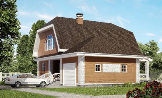 160-006-П Проект двухэтажного дома мансардный этаж и гаражом, классический домик из блока, Кудымкар