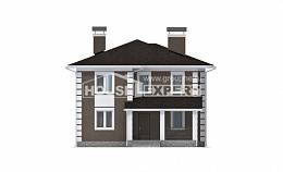 185-002-П Проект двухэтажного дома, недорогой дом из бризолита Кунгур, House Expert