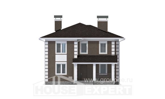 185-002-П Проект двухэтажного дома, недорогой дом из бризолита Кунгур, House Expert