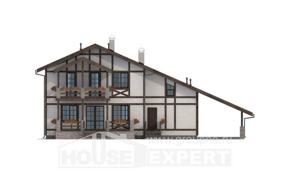 250-002-Л Проект двухэтажного дома мансардой, гараж, простой дом из кирпича Чердынь, House Expert